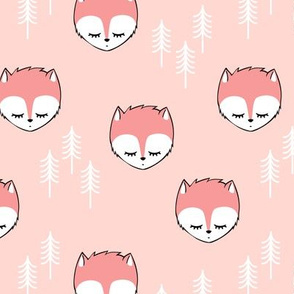 sleepy fox - pink on pink