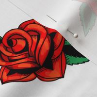 Red tattoo roses