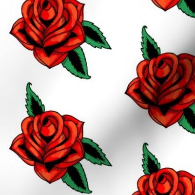 Red tattoo roses