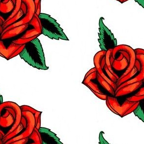 Red tattoo roses