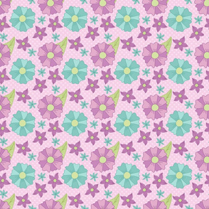 Purple and Blue Floral Pattern