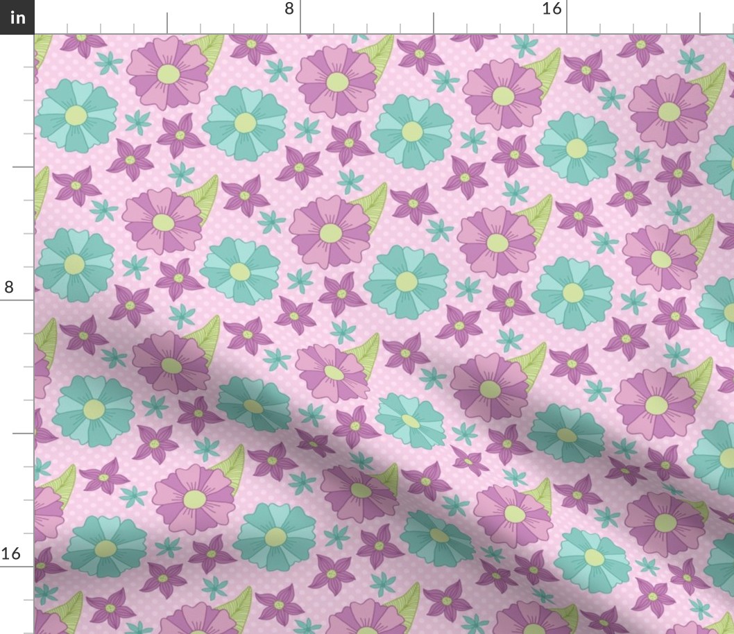 Purple and Blue Floral Pattern