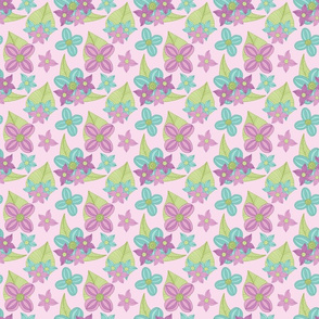 Spring Floral - purple, green and blue