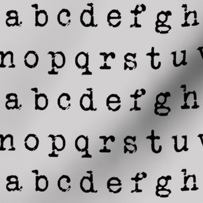 Typewriter Alphabet on Light Grey