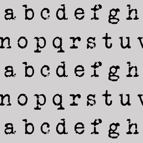 Typewriter Alphabet on Light Grey