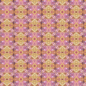 Pink Yellow Spanish Tiles Pattern