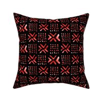 Painted Mali Mud Cloth // Red & Black // Small