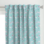 valentine llama // alpaca llamas valentines day fabric cute nursery kids love medium blue