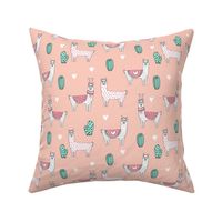 valentine llama // alpaca llamas valentines day fabric cute nursery kids love blush