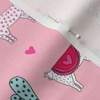 valentine llama // alpaca llamas valentines day fabric cute nursery kids love pink