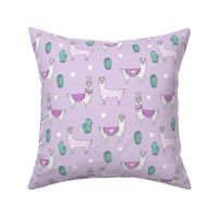 valentine llama // alpaca llamas valentines day fabric cute nursery kids love lavender