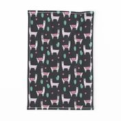 valentine llama // alpaca llamas valentines day fabric cute nursery kids love dark