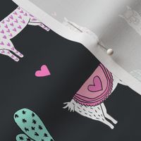 valentine llama // alpaca llamas valentines day fabric cute nursery kids love dark