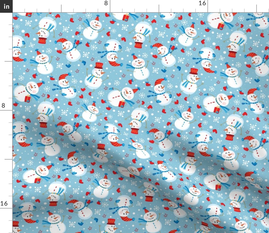 Snowmen Scatter-Blue