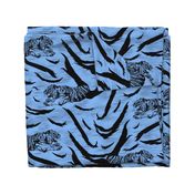 Tribal Tiger stripes print - ocean blue large