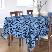 Tribal Tiger stripes print - ocean blue medium