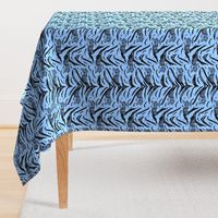 Tribal Tiger stripes print - ocean blue small