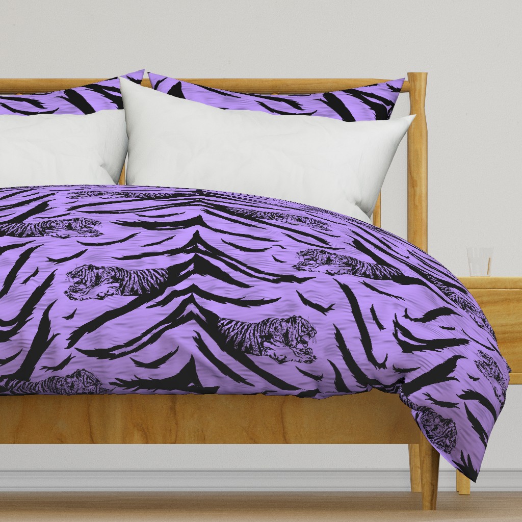 Tribal Tiger stripes print - psychic purple large