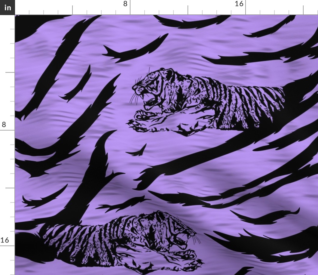 Tribal Tiger stripes print - psychic purple large