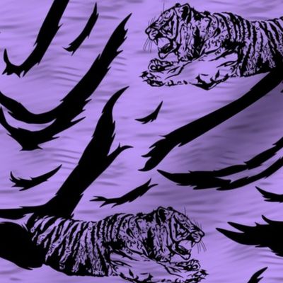 Tribal Tiger stripes print - psychic purple medium