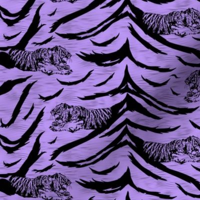 Tribal Tiger stripes print - psychic purple small