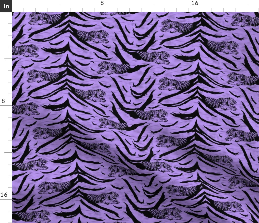 Tribal Tiger stripes print - psychic purple small