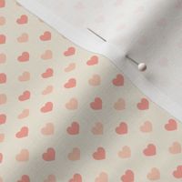 Pink Hearts on Ivory