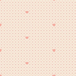 Pink Hearts on Ivory