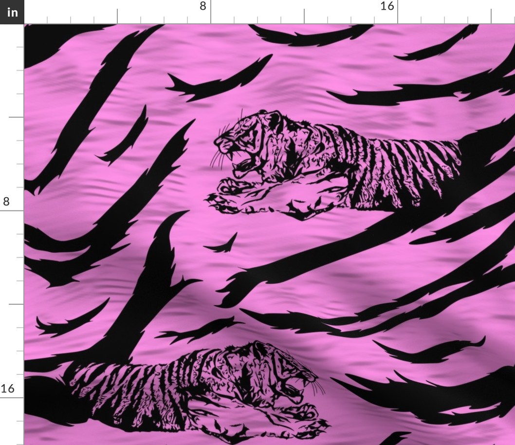 Tribal Tiger stripes print - bubblegum pink large