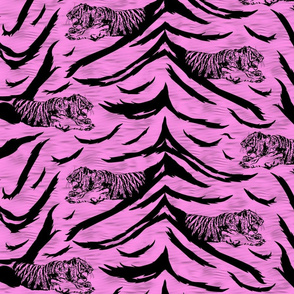 Tribal Tiger stripes print - bubblegum pink medium