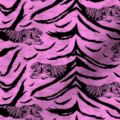 Tribal Tiger stripes print - bubblegum pink small