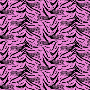 Tribal Tiger stripes print - bubblegum pink small