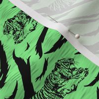 Tribal Tiger stripes print - jungle green small