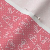 Whimsical Doodle Hearts on Pink