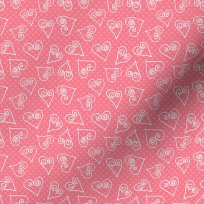 Whimsical Doodle Hearts on Pink