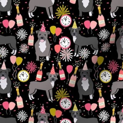 pitbulls new years eve celebrations happy new years fabric dog breed black pink