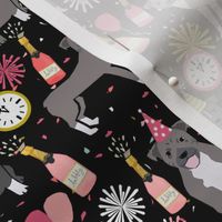 pitbulls new years eve celebrations happy new years fabric dog breed black pink