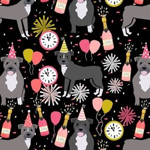 pitbulls new years eve celebrations happy new years fabric dog breed black pink