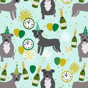 pitbulls new years eve celebrations happy new years fabric dog breed mint