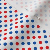 Red and Blue Polka Dots on White