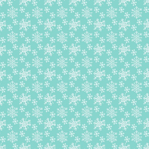 Winter Snowflake Pattern on Blue