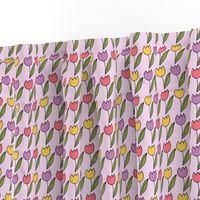 Tulip Pattern on Purple