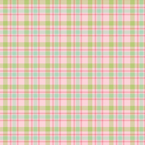 Pastel Pink, Green, and Blue Plaid