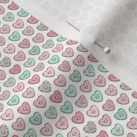 (micro scale) heart shaped donuts - valentines pink & mint 