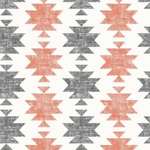 modern aztec || woven neutrals - red on off white