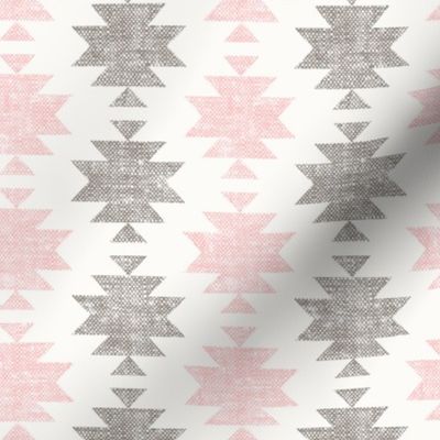 modern aztec || woven neutrals - pink on off white