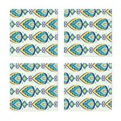 Teardrop Ikat (Horizontal) // Hand Drawn Moroccan - inspired Middle Eastern Lantern Tile & Textile Art 