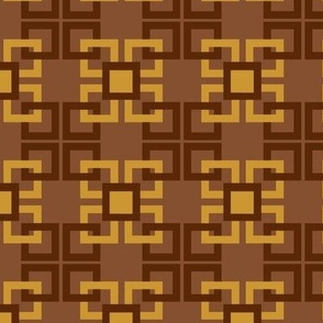 Gold and brown linked squares