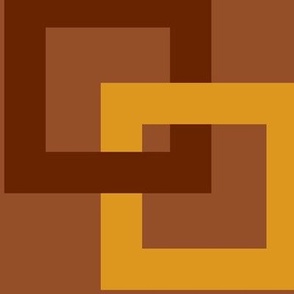 Gold and brown linked squares