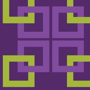 Purple with kiwi and lilac connected blocks